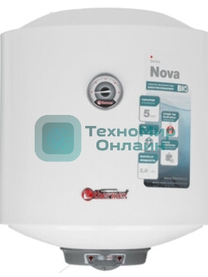 Водонагреватель электрический Thermex Nova 50 V белый, накопительный, 50 л, 2 кВт, настенный, вертикальный, бак с покрытием из биостеклофарфора