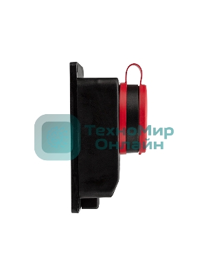 Розетка Rexant влагозащищенная настенная с крышкой, 3Р+РЕ, 32 А IP44 черная каучук