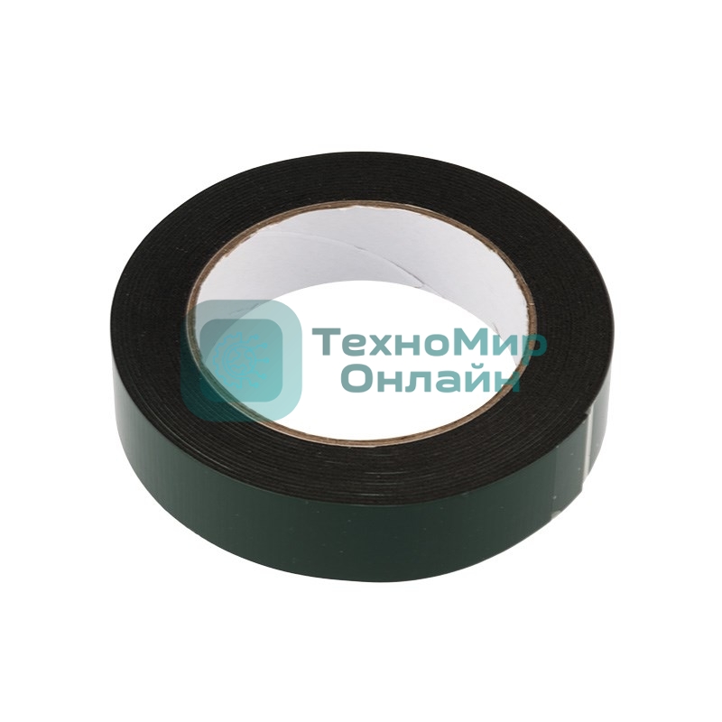 Двухсторонний скотч Rexant, черная, вспененная ЭВА основа, 25 мм, ролик 5 м