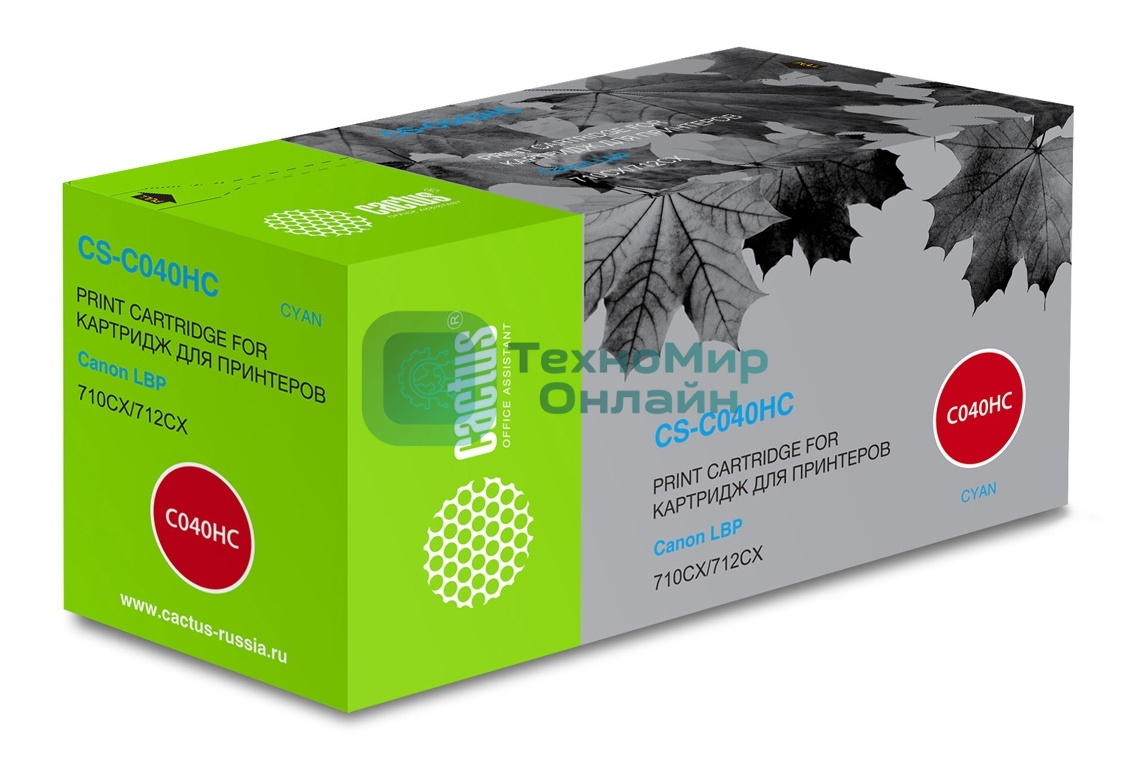 Картридж лазерный Cactus CS-C040HC голубой (10000 стр.) для Canon LBP 710CX I-SENSYS/712CX I-SENSYS