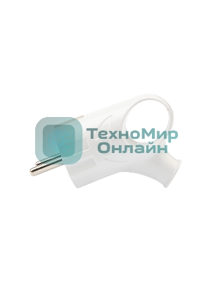 Вилка Евро Rexant угловая с з/к 16А с кольцом белая