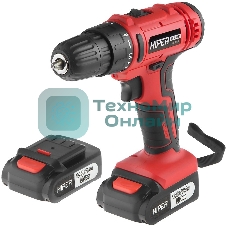 Дрель аккумуляторная Hiper 12В, 30Нм, 2Ач, 2 скорости, 2 акк, Li-ion, БЗП 10мм, кейс