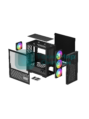 Компьютерный корпус DeepCool CH560 Digital черный (R-CH560-BKAPE4D-G-1) (ATX, без БП, 2хUSB, с окном)