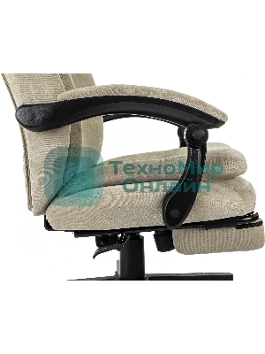 Кресло руководителя Бюрократ T-9950MSG-F Fabric песочный Light-21, крестов. пластик, подст. для ног