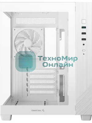 Компьютерный корпус Deepcool CG330 3F без БП, боковое окно (панорама), 3x120мм ARGB PWM вентилятора, черный, mATX