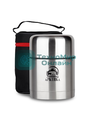 Термос Арктика, 301-500А, супер широкое горло, 0,5 л, для супа и еды в чехле, холод/тепло 12 ч