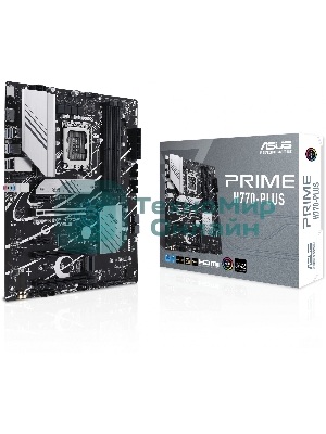 Материнская плата ASUS PRIME H770-PLUS, LGA 1700, Intel H770, 4xDDR5, 4xSATA, 3xM.2 PCIe 4.0 x4, 1xPCIe 5.0 x16, 2xPCIe 4.0 x4, 1xHDMI, 1xDP, 1xUSB-C 3.2 Gen 2, 2xUSB 3.2 Gen 2, 3xUSB 3.2 Gen 1, 1x 2.5Gb LAN, 3x3.5 мм, 7.1, ATX
