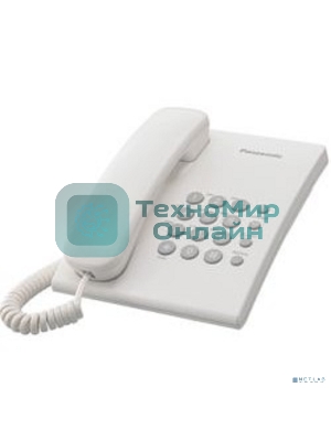 Телефон проводной Panasonic KX-TS2350RUW белый повтор номера, регул-ка громкости, кр.на стену