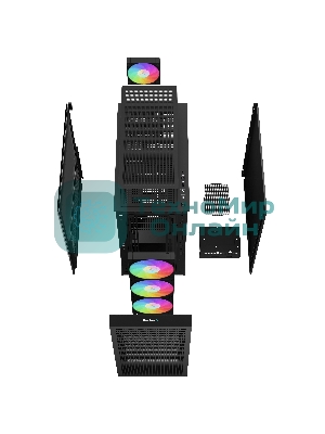Компьютерный корпус DeepCool CH560 Digital черный (R-CH560-BKAPE4D-G-1) (ATX, без БП, 2хUSB, с окном)