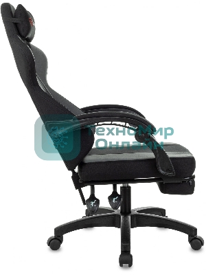 Кресло Zombie Weaver черный/серый, ткань, подголовник, подставка для ног