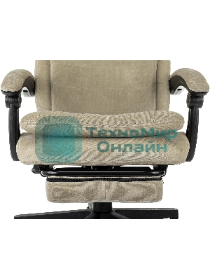 Кресло руководителя Бюрократ T-9950MSG-F Fabric песочный Light-21, крестов. пластик, подст. для ног