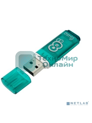 Флешка USB Smartbuy Glossy series green (SB8GbGS-G), 8Gb, USB 2.0, R/W 15/5, зеленый