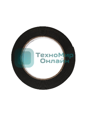 Двухсторонний скотч Rexant, черная, вспененная ЭВА основа, 25 мм, ролик 5 м