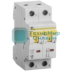 Выключатель автоматический модульный 2п C 10А 6кА ВА47-60M IEK MVA31-2-010-C