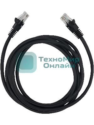 Патч-корд Buro UTP 4 пары cat.5e CCA molded 2м черный RJ-45 (m)-RJ-45 (m)