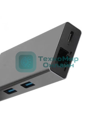 Адаптер VCOM CU459 Type-Cm --> RJ-45+2USB3.0(f) + PD100 Вт Alum Shell