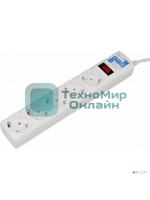 Сетевой фильтр Powercube SPG-B-10-WHITE 3 м, 5 розеток, белый, коробка
