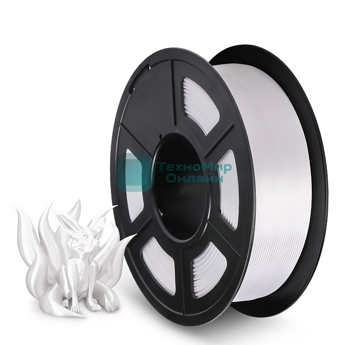 Филамент NVPrint Silk PLA+ White для 3D печати диаметр 1.75мм длина 330 метров масса 1 кг