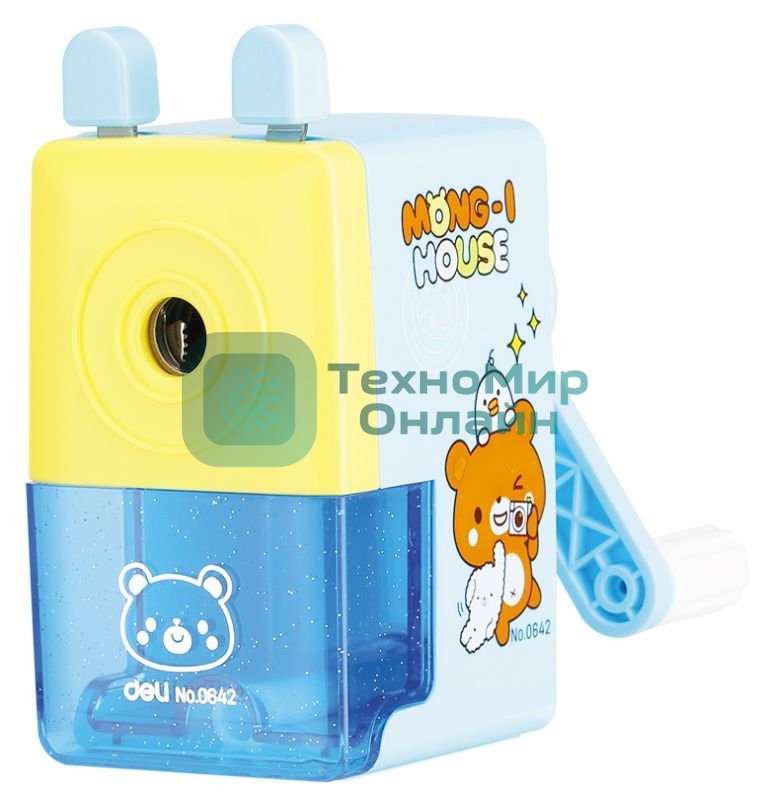 Точилка для карандашей механическая Deli E0642, 1 отверстие, пластик, ассорти