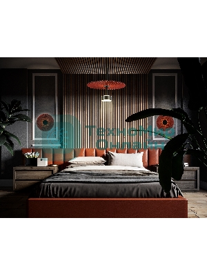 Настенный светильник Ambrella light LH72653 BK/RD черный/красный 6W 3000K D300*100