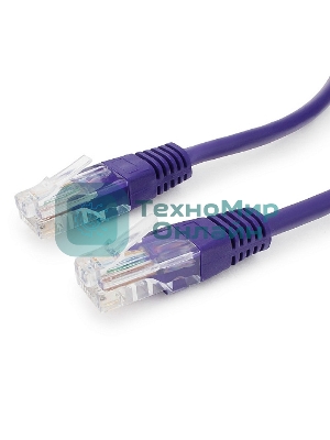 Патч-корд UTP Cablexpert cat.5e, 0.25м, литой, многожильный, фиолетовый