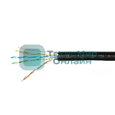 Кабель SkyNet Premium UTP outdoor 4x2x0,51 на тросу, медный, FLUKE TEST, кат.5e, однож., 305 м, на катушке, черный