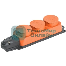 Розетка 3-м ОМЕГА РБ33-1-0м IP44 каучук оранж. IEK PKR61-016-2-K09