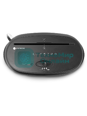 Шредер ГЕЛЕОС УМ24-4, DIN P-4 (4 ур-нь секр.), фрагмент 3,9х38мм, 17 лист (70г/м2), CD/пл.карты/скрепки/скобы, 24 литра