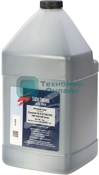 Тонер Static Control KYTKUNIV-1KG черный флакон 1000гр. для принтера Kyocera TK-120/130/140/160/170/1130/1140/3100/3110/3120/3130/4105/435