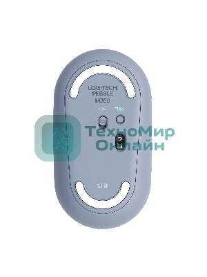 Мышь беспроводная Logitech Pebble M350 серый, 1000 dpi, радиоканал, Bluetooth, USB, кнопки - 3