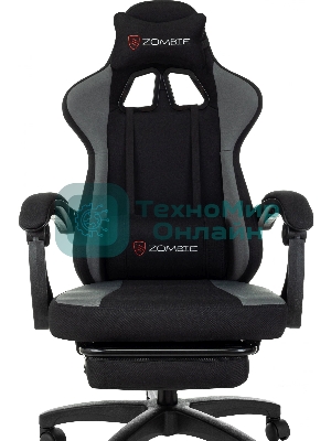 Кресло Zombie Weaver черный/серый, ткань, подголовник, подставка для ног