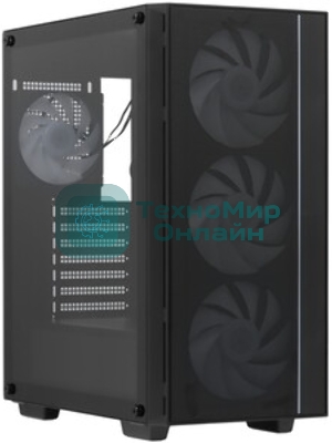 Компьютерный корпус Deepcool MATREXX 55 V4 без БП, боковое окно (закаленное стекло), 3xARGb LED 140мм вентилятора спереди, 1xARGb LED 120мм вентилятор сзади, черный, ATX