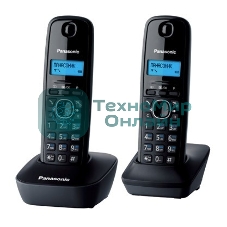 Телефон беспроводной (DECT) Panasonic KX-TG1612RUH (серый) Доп трубка в комплекте,АОН, Caller ID,12 мелодий звонка,поиск трубки