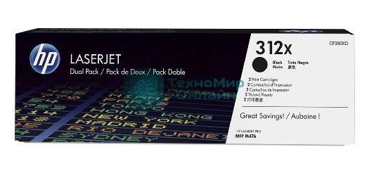 Картридж лазерный двойная упаковка Hewlett-Packard HP 312A CF380XD черный для LaserJet Pro M476dn, M476dw, M476nw 4400 стр.