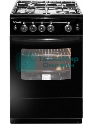 Плита газовая Лысьва ГП 400 М2С -2у черный, конфорок 4 шт, духовка 57 л, 50 см x 84 см x 60 см (без крышки)