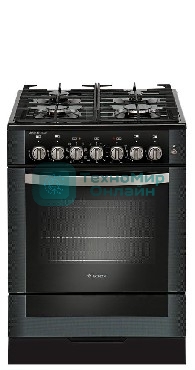 Плита комбинированная Gefest 6502-03 0029 черный, конфорок 4 газовых, духовка 55 л, 60 см x 85 см x 60 см