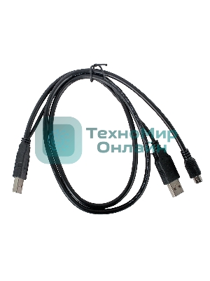 Кабель Gembird/Cablexpert USB 2.0 Pro, 2xAM/miniBM 5P, 0.9м, экран, черный