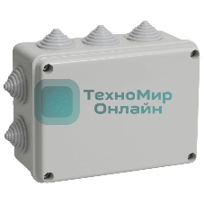 Коробка КМ41241 распаячная IEK UKO10-150-110-070-K41-44 для о/п 150х110х70 мм IP44 (RAL7035, 10 гермовводов)