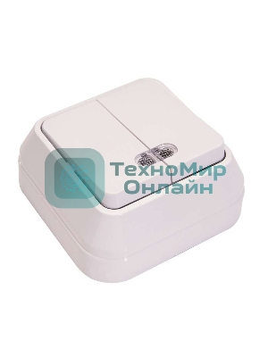 Выключатель 2-кл. Makel ОП 10А IP20 с подсветкой белый