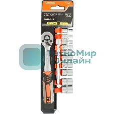 Набор торцовых головок PATRIOT SSR-1/4, CrV сталь, трещотка, удлинитель, 12 предм.Тороцовые головки 10 шт: 4,5,6,7,8,9,10,11,12,13 мм удлинитель 100мм 1шт трещотка 72 зуба 1 шт