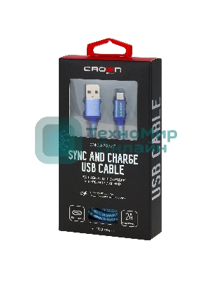 Кабель Crown USB - USB Type-C CMCU-3072C blue