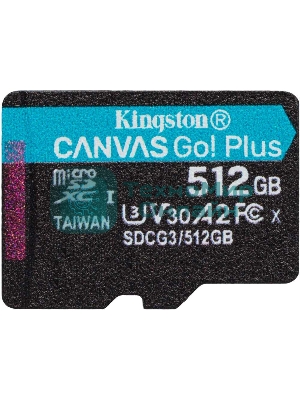 Флеш карта Kingston microSD 512GB microSDXC Class 10 UHS-I U3 V30 Canvas Go Plus 170MB/s
