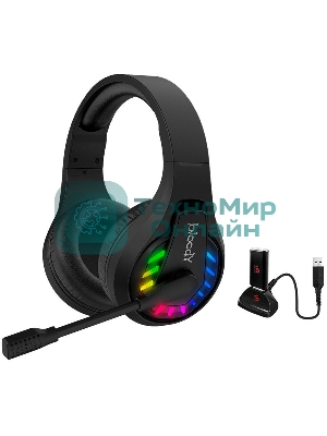 Гарнитура Bloody GR230 чёрный, беспроводная + проводная, радиоканал, до 40 ч, подсветка