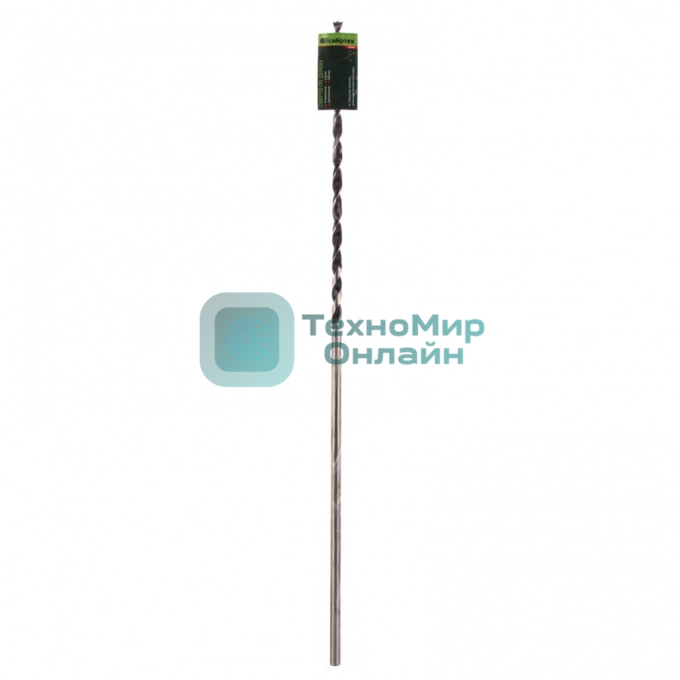 Сверло по дереву Сибртех 8х500 мм, цилиндрический хвостовик