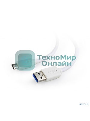 Кабель USB Cablexpert CCP-USB3-AMCM-1M-W, USB3.0 AM/USB Type-C, 1м, белый, пакет