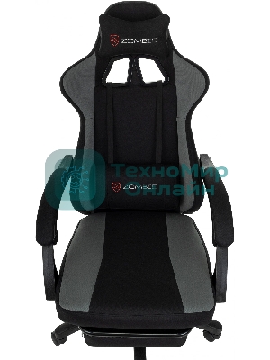 Кресло Zombie Weaver черный/серый, ткань, подголовник, подставка для ног