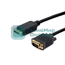 Кабель DisplayPort->VGA Cablexpert CCP-DPM-VGAM-6, 1,8м, 20M/15M, черный, экран, пакет