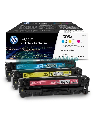 Картридж лазерный набор HP CF370AM № 305A голубой/пурпурный/желтый CLJ M451 (CE411A+CE412A+CE413A)