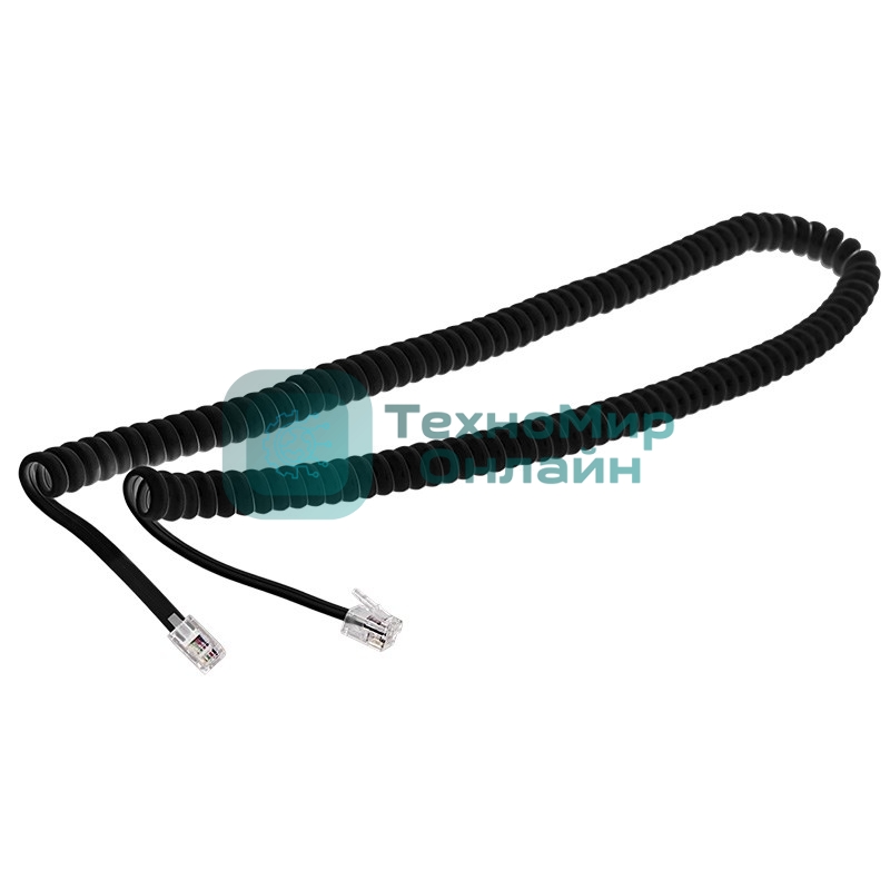 Кабель Rexant витой трубочный 2М телефонный черный