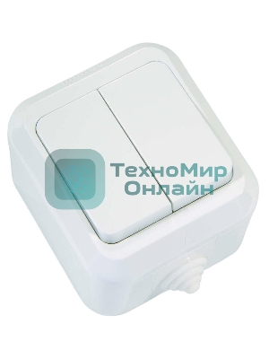 Выключатель 2-кл. Makel ОП 10А IP44 п/герм. белый